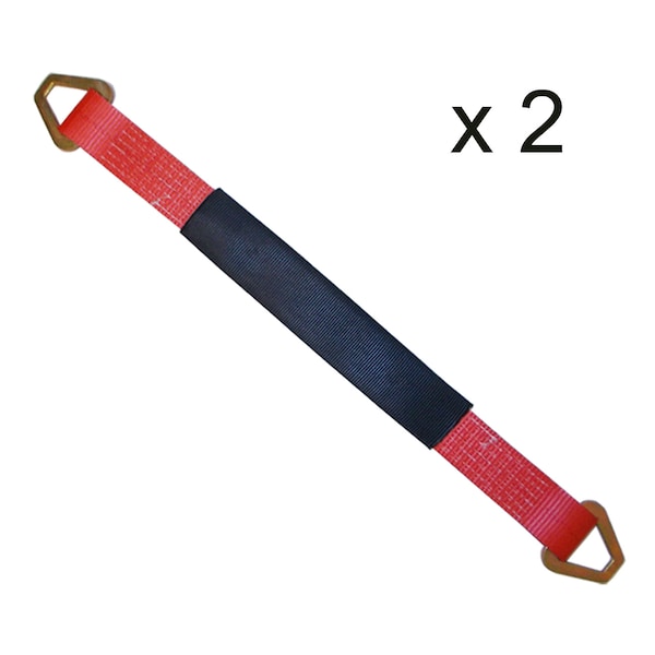 2" x 18" Axle Straps w/ Sleeve & D Rings, WLL: 3, 333 lbs., PK2